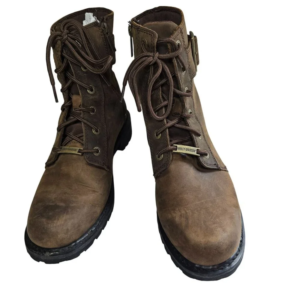 Harley-Davidson Women's SYLEWOOD Brown Combat Motorcycle Boot Size‎ 11
